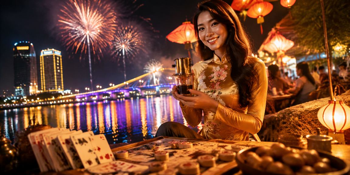 Không gian cà phê Huế với trò chơi bài trực tuyến trên mobile